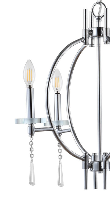 Laura 23" Crystal/Metal LED Chandelier - JONATHAN Y